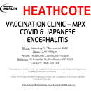 VACCINATION CLINIC – MPX COVID & JAPANESE ENCEPHALITIS